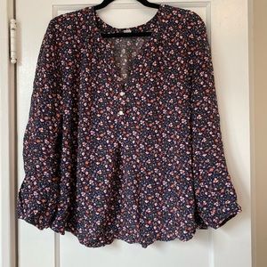 Old Navy Blue Floral Blouse